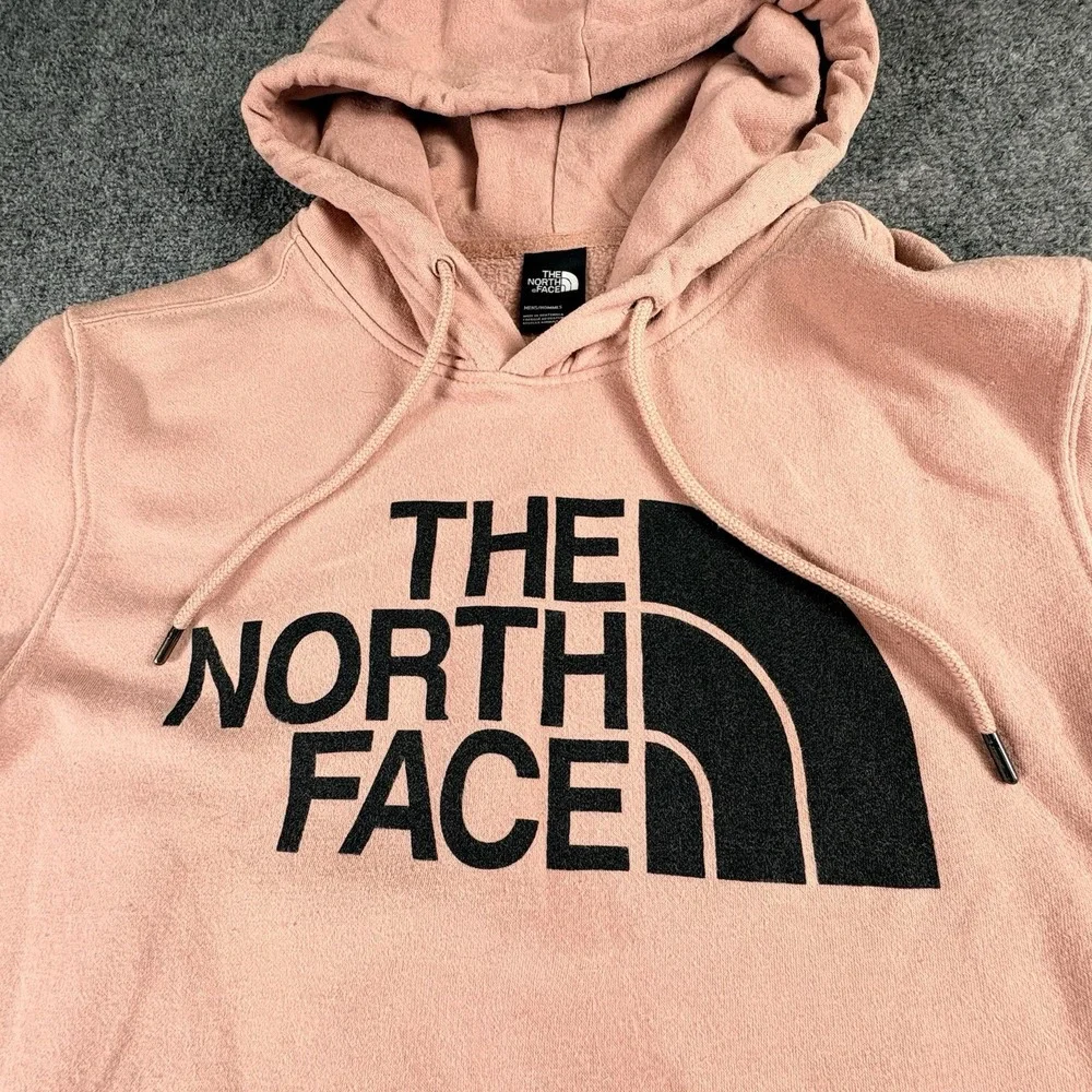 The North Face Hoodie Men's M Pink Logo Sweatshirt Fleece Streetwear Grunge